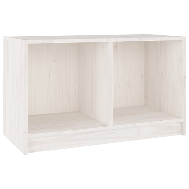 tv-bord 70x33x42 cm massivt fyrretræ hvid