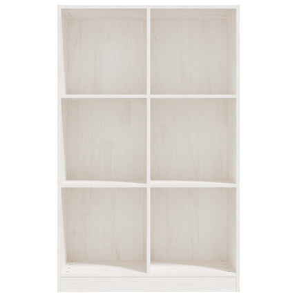 bogreol 70x33x110 cm massivt fyrretræ hvid
