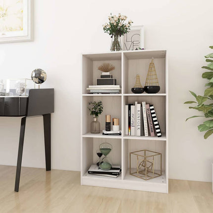bogreol 70x33x110 cm massivt fyrretræ hvid