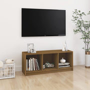 tv-skab 104x33x41 cm massivt fyrretræ gyldenbrun