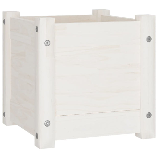 plantekasse 31x31x31 cm massivt fyrretræ hvid