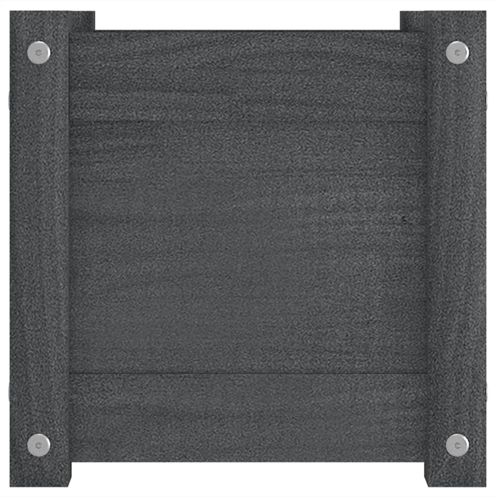 plantekasser 2 stk. 31x31x31 cm massivt fyrretræ grå