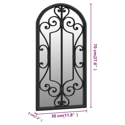 spejl 70x30 cm jern sort