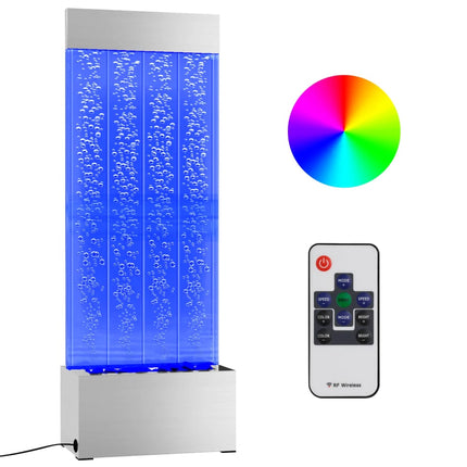 151400 vidaXL boblesøjle med RGB LED'er 110 cm rustfrit stål og akryl