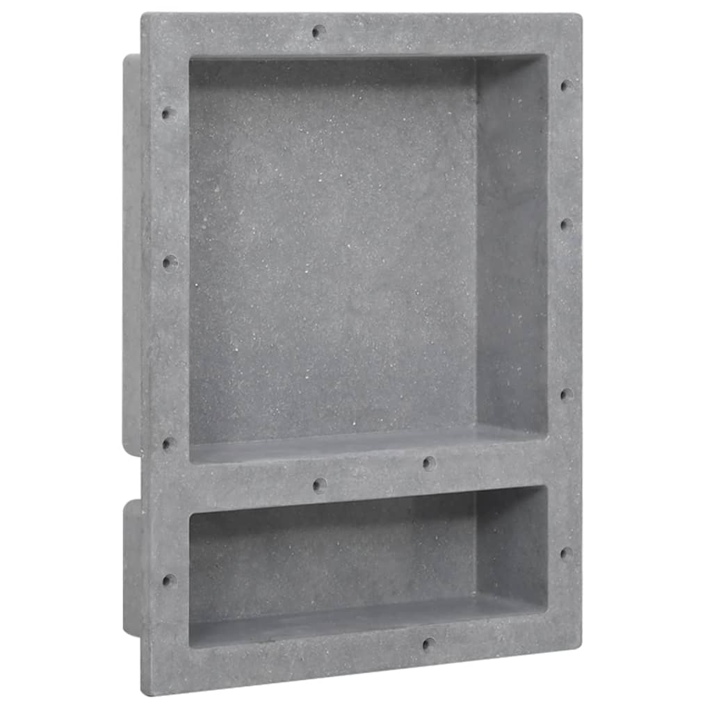 Bruseniche med 2 rum 41 × 51 × 10 cm - mat grå