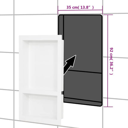 bruseniche med 2 rum 41x69x9 cm mat hvid