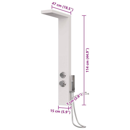 brusepanel aluminium hvid