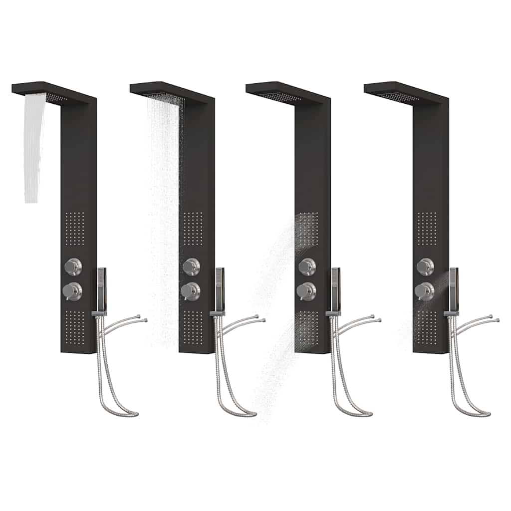 brusepanel aluminium sort