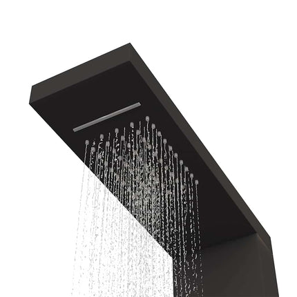 brusepanel aluminium sort