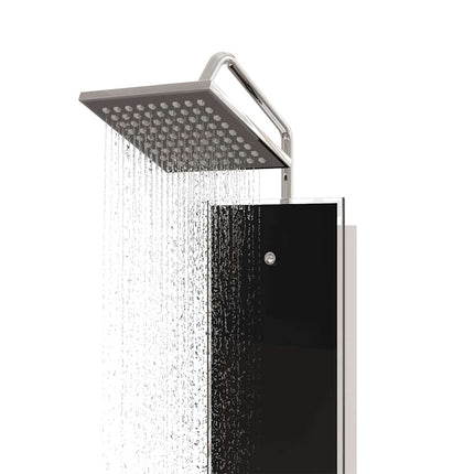 brusepanel 18x45,5x130 cm glas sort