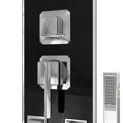 brusepanel 18x45,5x130 cm glas sort