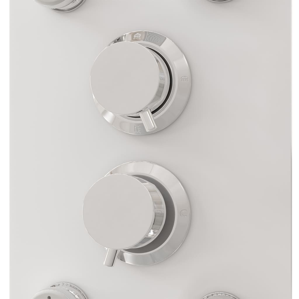 brusepanel 25x47,5x130 cm glas hvid