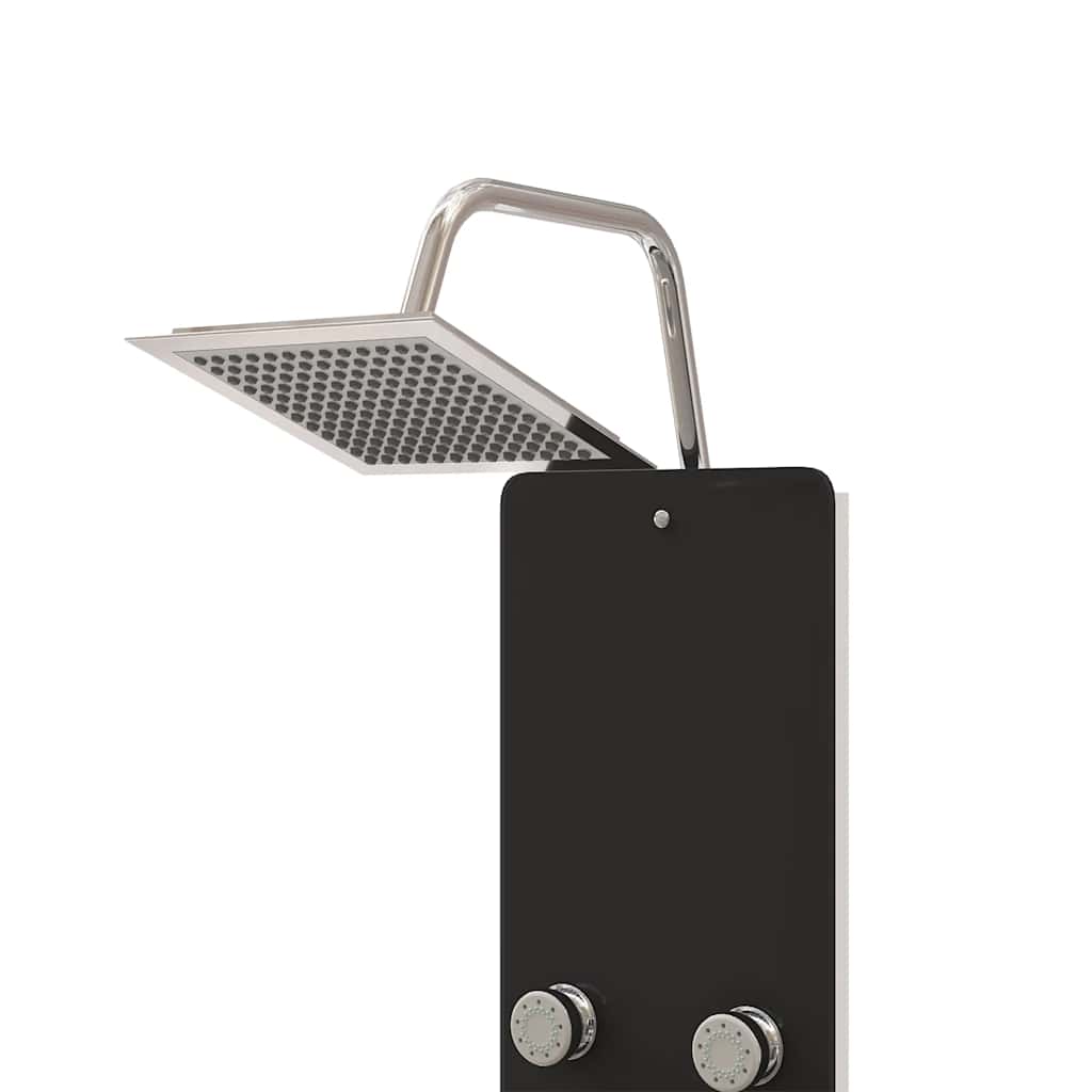 brusepanel 25x47,5x130 cm glas sort