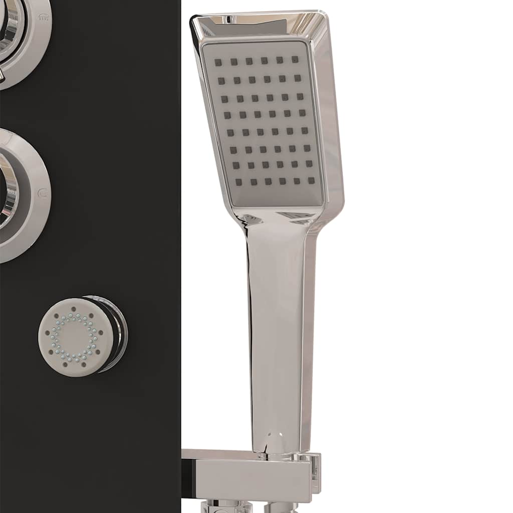 brusepanel 25x47,5x130 cm glas sort