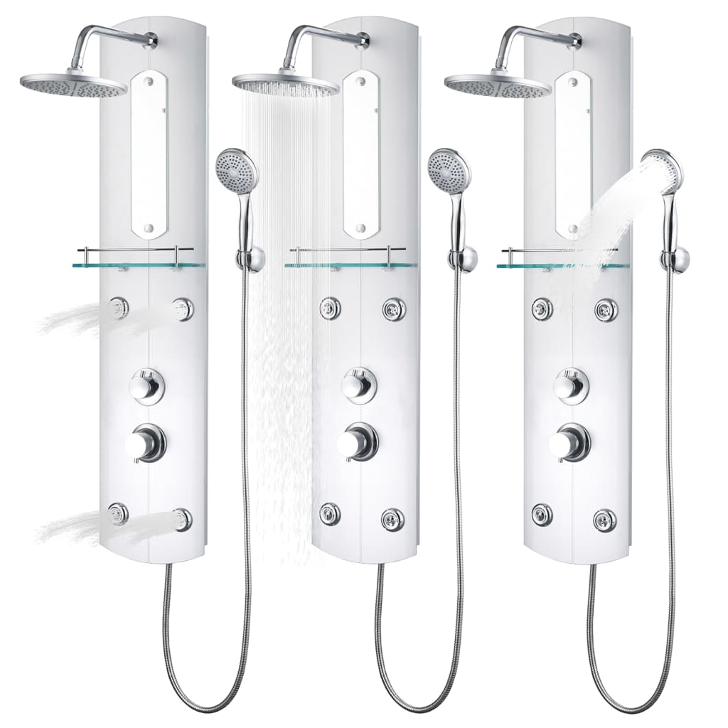 brusepanel 25x43x110 cm sølvfarvet