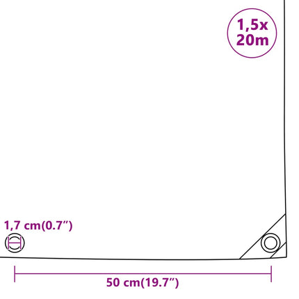 presenning 1,5x20 m 650 g/m²