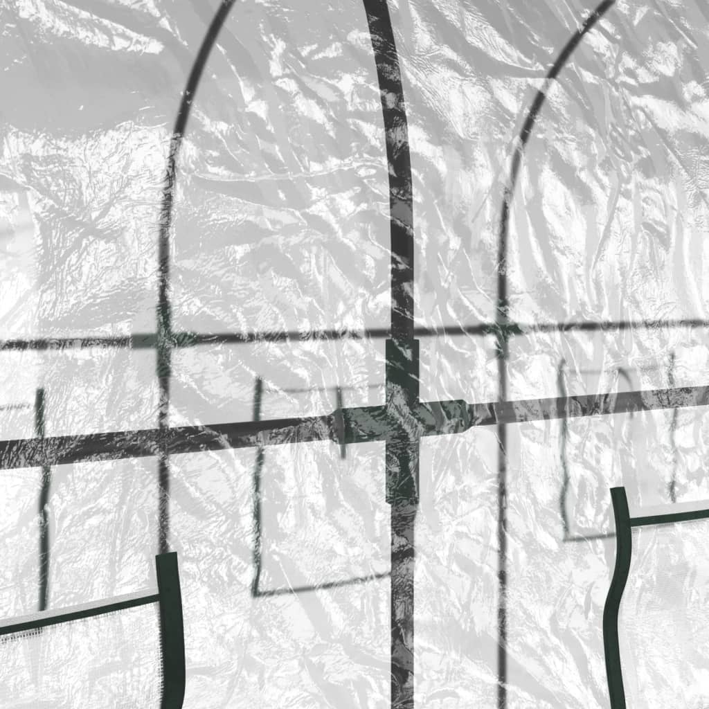 drivhus 160x400x190 cm PVC og pulverlakeret stål transparent