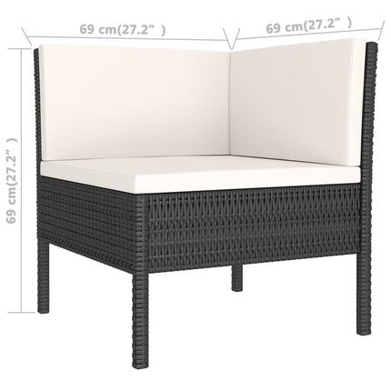 loungesæt til haven 12 dele med hynder polyrattan sort