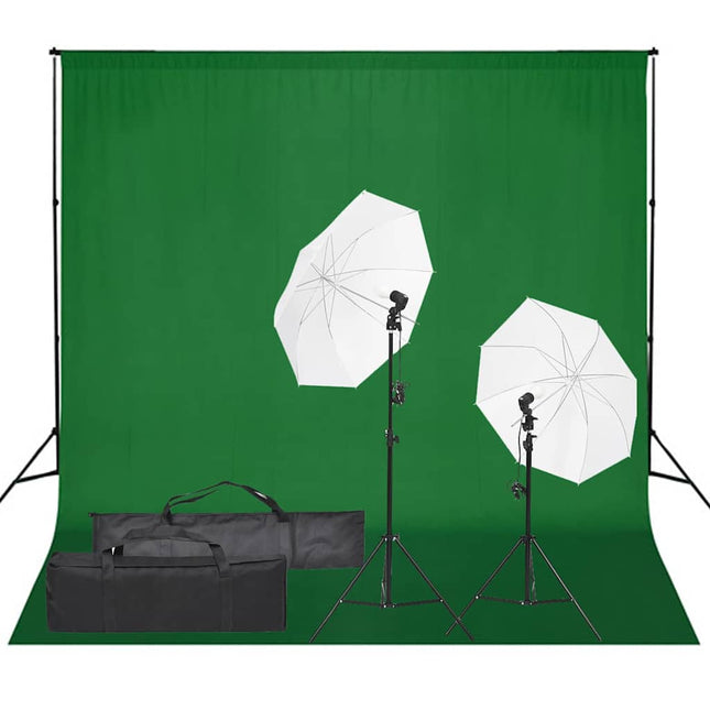fotostudiesæt med lampesæt og baggrund