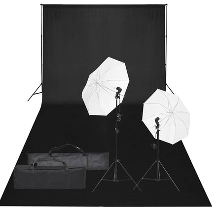 fotostudiesæt med lampesæt og baggrund