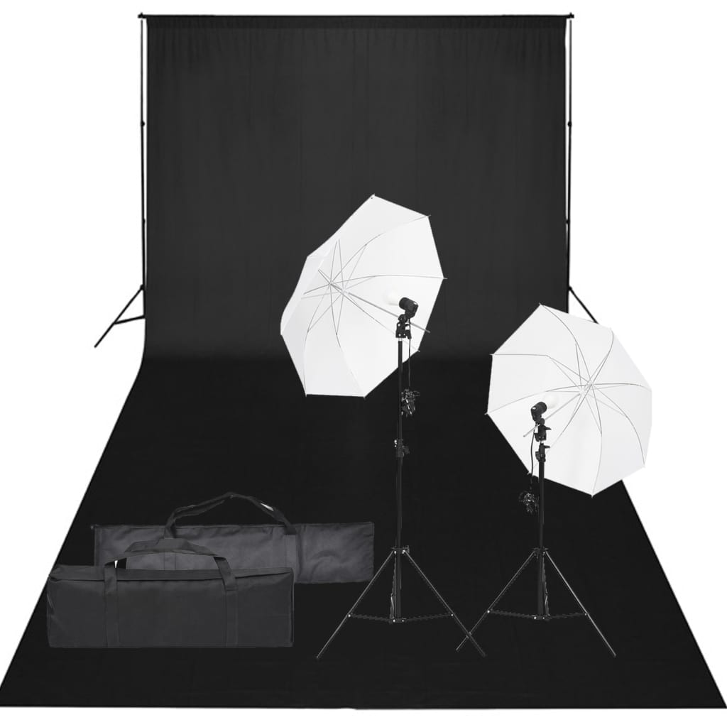 fotostudiesæt med lampesæt og baggrund