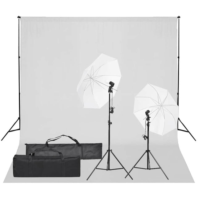 fotostudiesæt med lampesæt og baggrund
