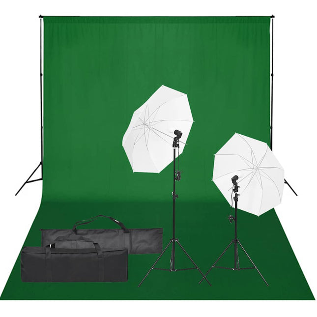 fotostudiesæt med lampesæt og baggrund