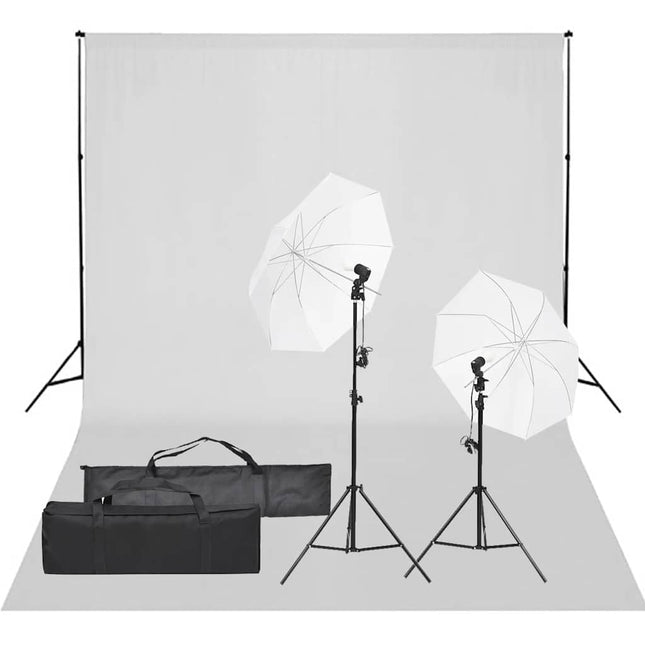 fotostudiesæt med lampesæt og baggrund