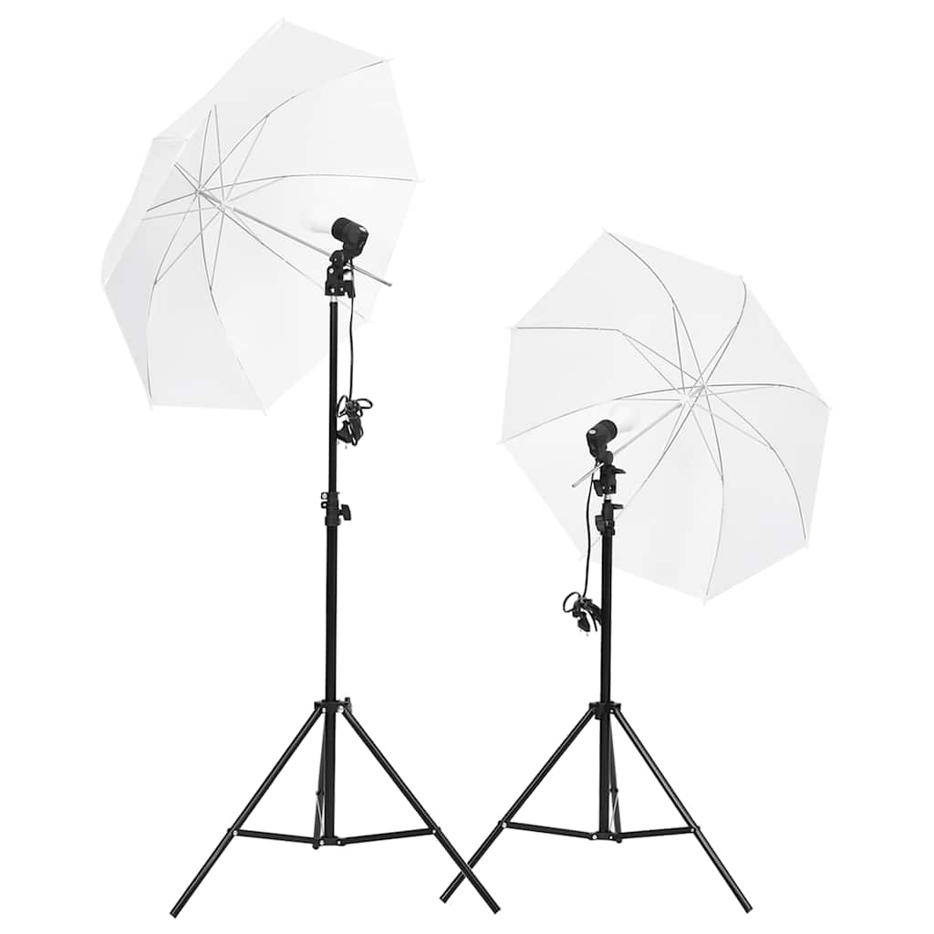 fotostudiesæt med lampesæt + baggrund og reflektor