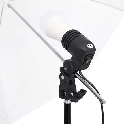 fotostudiesæt med lampesæt + baggrund og reflektor