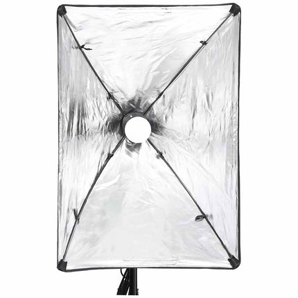 fotostudiesæt med softboxlampe + baggrund og reflektor