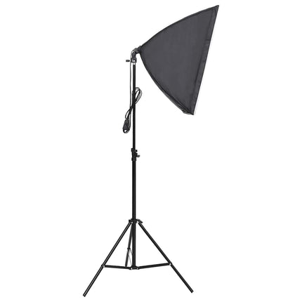 fotostudiesæt med softboxlampe + baggrund og reflektor