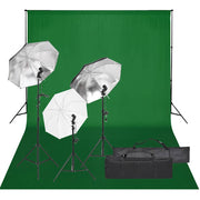 fotostudiesæt med lampesæt og baggrund