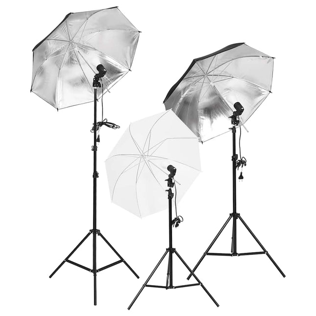 fotostudiesæt med lampesæt og baggrund