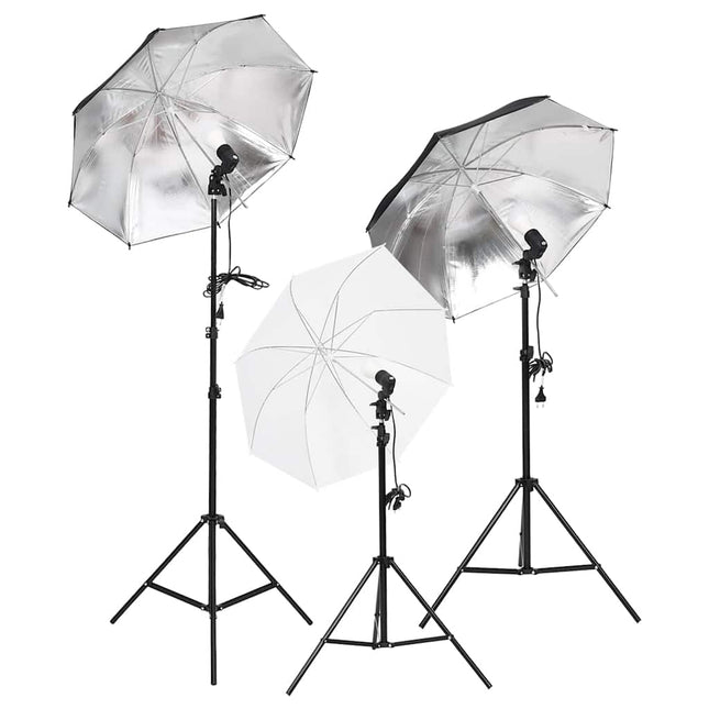 fotostudiesæt med lampesæt + baggrund og reflektor