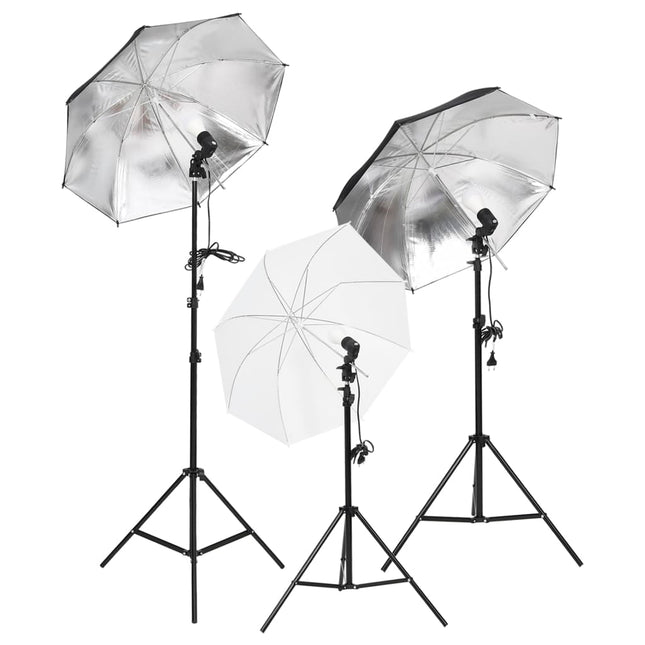 fotostudiesæt med lampesæt + baggrund og reflektor