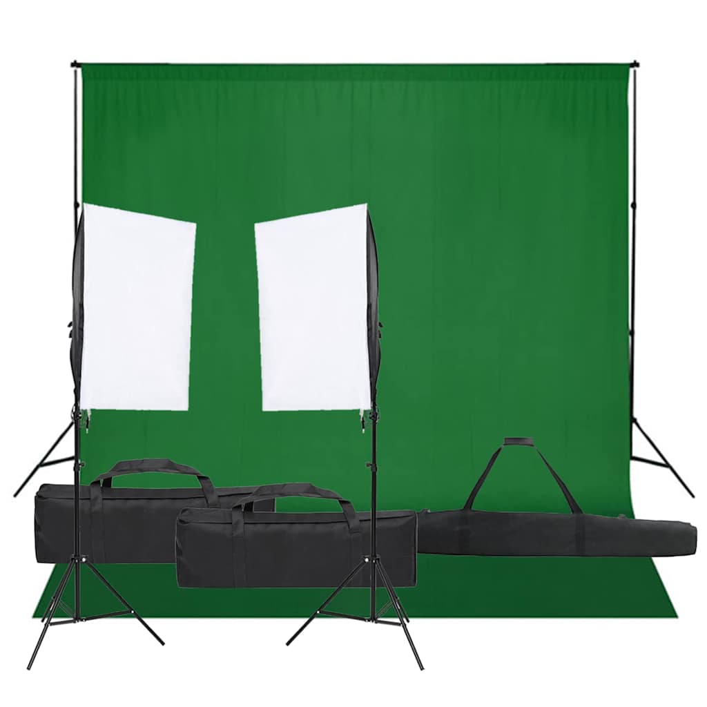 fotostudiesæt med lampesæt og baggrund
