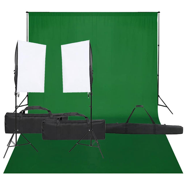 fotostudiesæt med lampesæt og baggrund