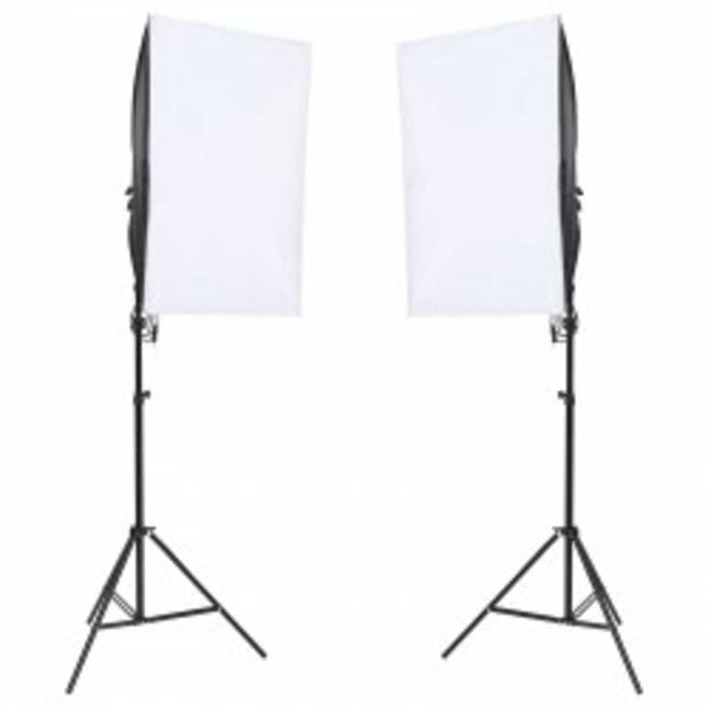 fotostudiesæt med lampesæt + baggrund og reflektor