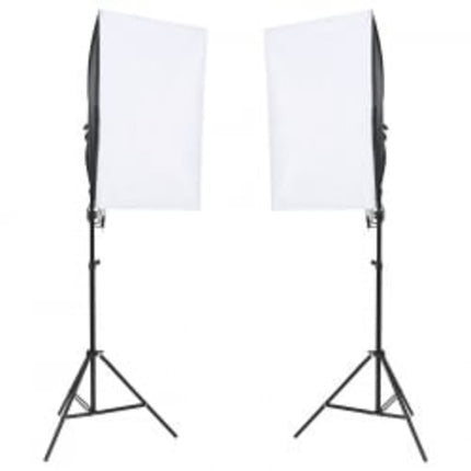 fotostudiesæt med lampesæt + baggrund og reflektor