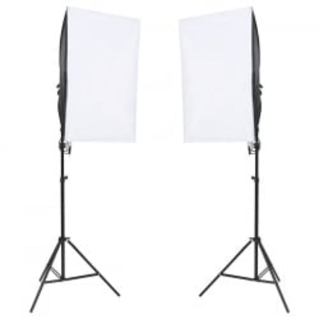 fotostudiesæt med lampesæt + baggrund og reflektor