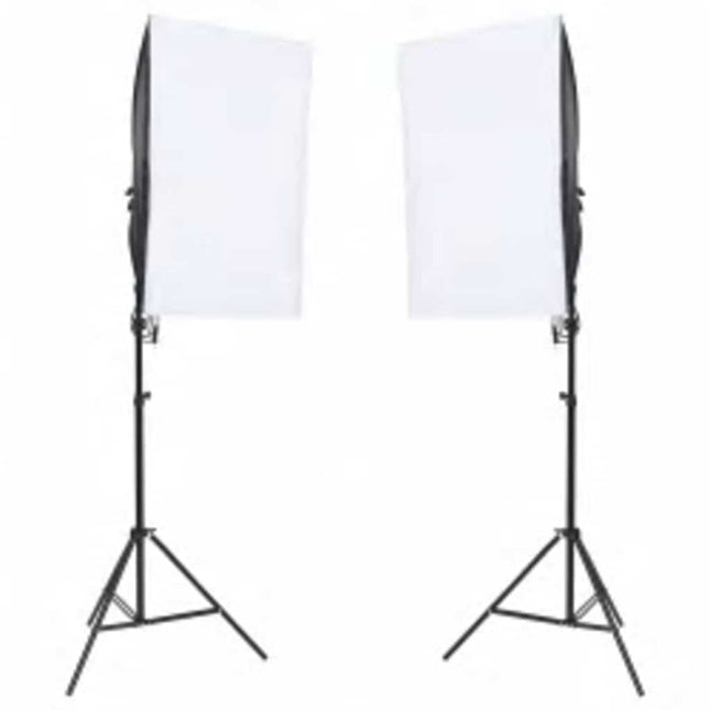 fotostudiesæt med lampesæt + baggrund og reflektor