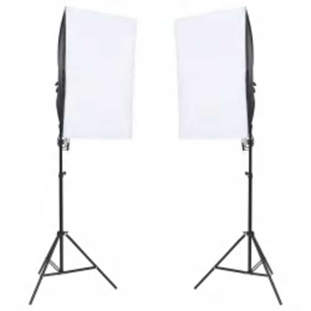 fotostudiesæt med lampesæt + baggrund og reflektor
