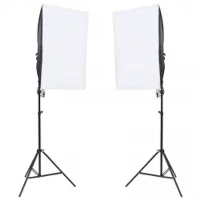 fotostudiesæt med lampesæt og baggrund