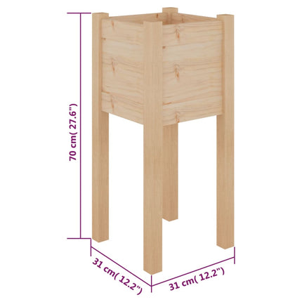 plantekasse 31x31x70 cm massivt fyrretræ