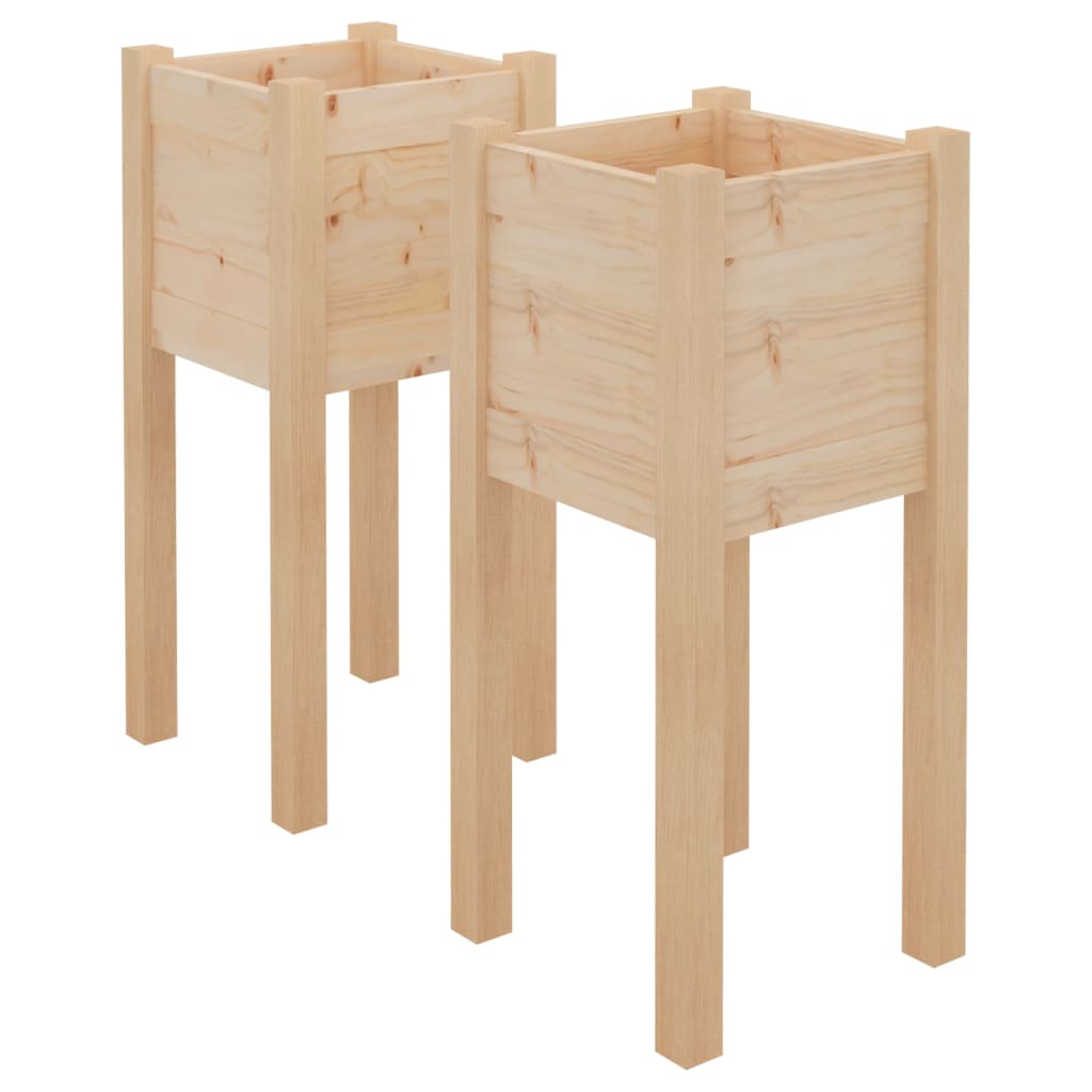 plantekasser 2 stk. 31x31x70 cm massivt fyrretræ
