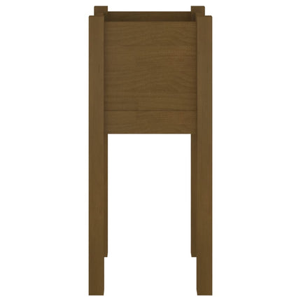 plantekasser 2 stk. 31x31x70 cm massivt fyrretræ gyldenbrun