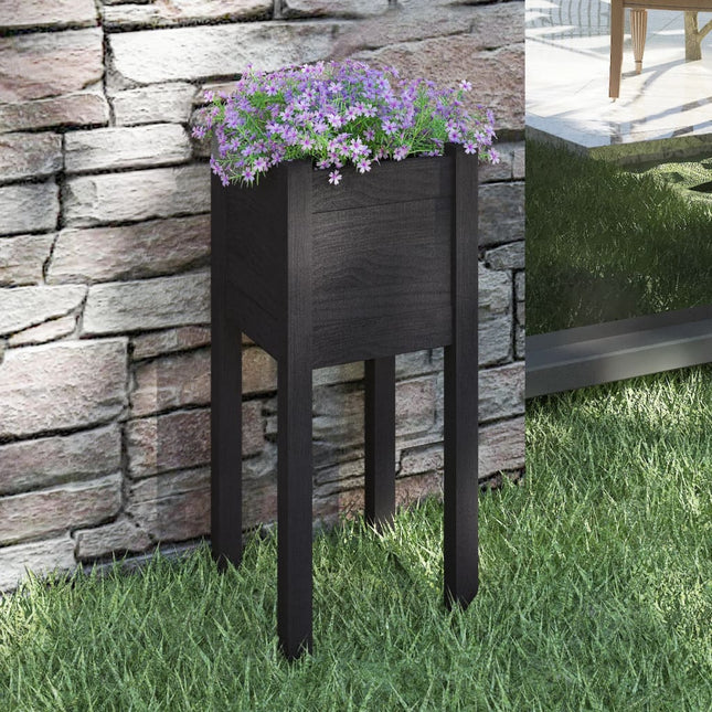 plantekasse 31x31x70 cm massivt fyrretræ sort
