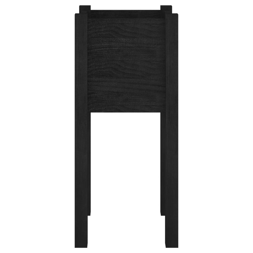 plantekasser 2 stk. 31x31x70 cm massivt fyrretræ sort
