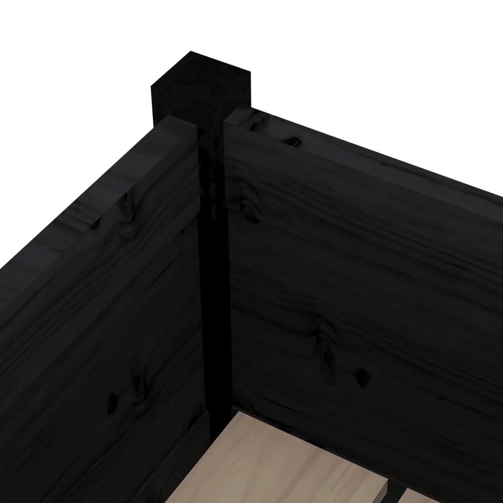 plantekasser 2 stk. 31x31x70 cm massivt fyrretræ sort